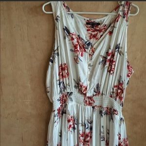 White floral midi dress with 2 slits